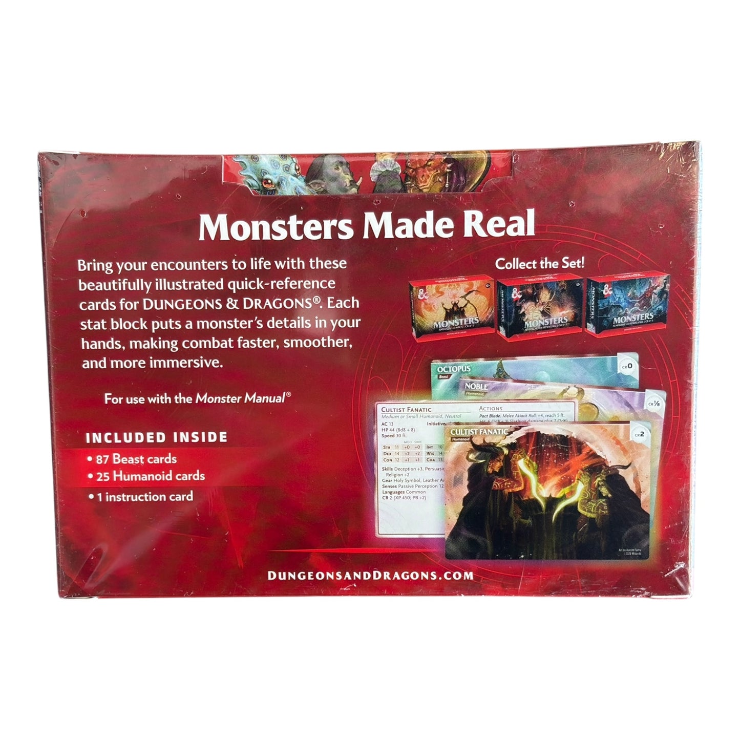 Dungeons & Dragons Monster Cards – Animals and NPCs CR 0–5 Reference Cards